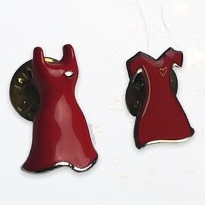 TWO American Heart Disease Womens Awareness Red Dress Pins